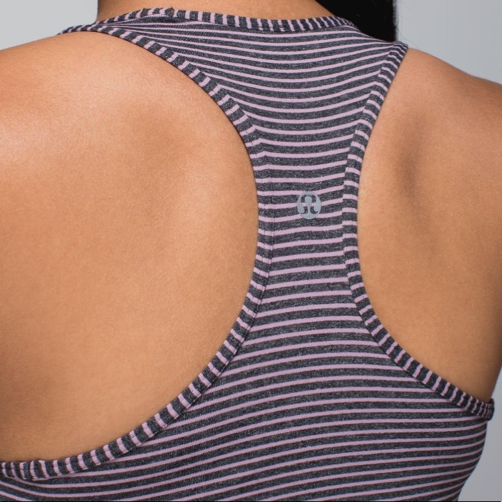 LULULEMON Striped Gray Cool Racerback Tank 4